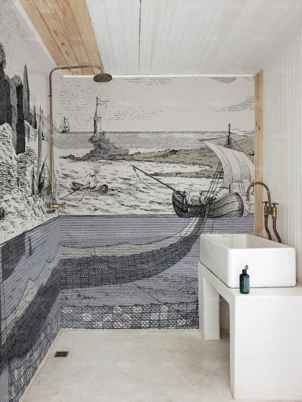 Wall&Decó MOBILIS IN MOBILI WET_MO1801 kúpeľňová tapeta