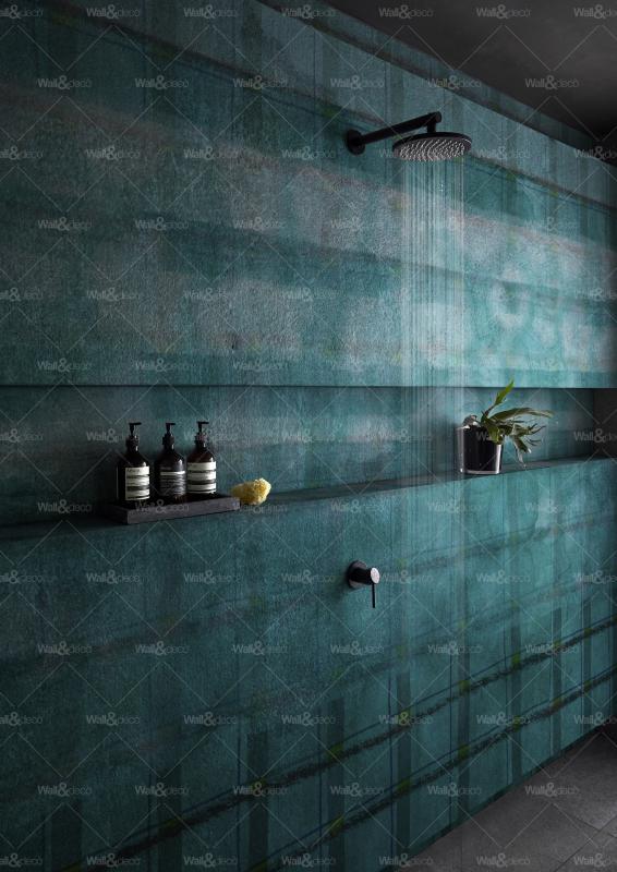 Wall&decò ITALIAN DANDY WET_IT1901, kúpeľňová tapeta, modrá