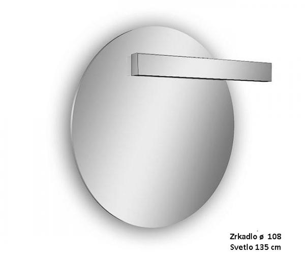Antonio Lupi CIRKUS, zrkadlo ø 108 s podsvietením  a svetlom LUCENTE 135 cm,  CIRCUS1108W
