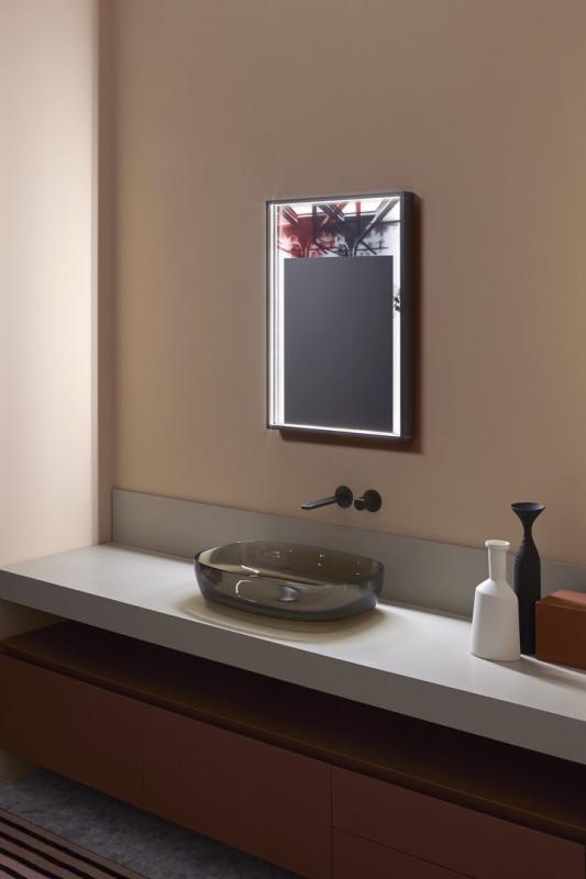 Antonio Lupi COLLAGE, zrkadlo s potlačou s LED osvetlením, 75X54 cm,  COLLAGE350W