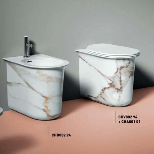 Artceram CHIC, toaleta stojatá, keramická, mramor, 42x36X54 cm CHV002