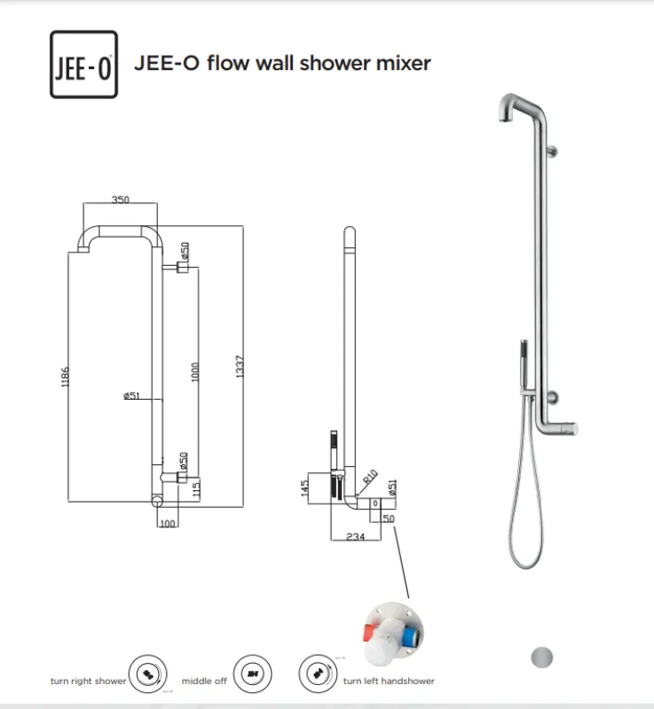 JEE-O FLOW showerpipe vrátane ručnej sprchy 500-6910