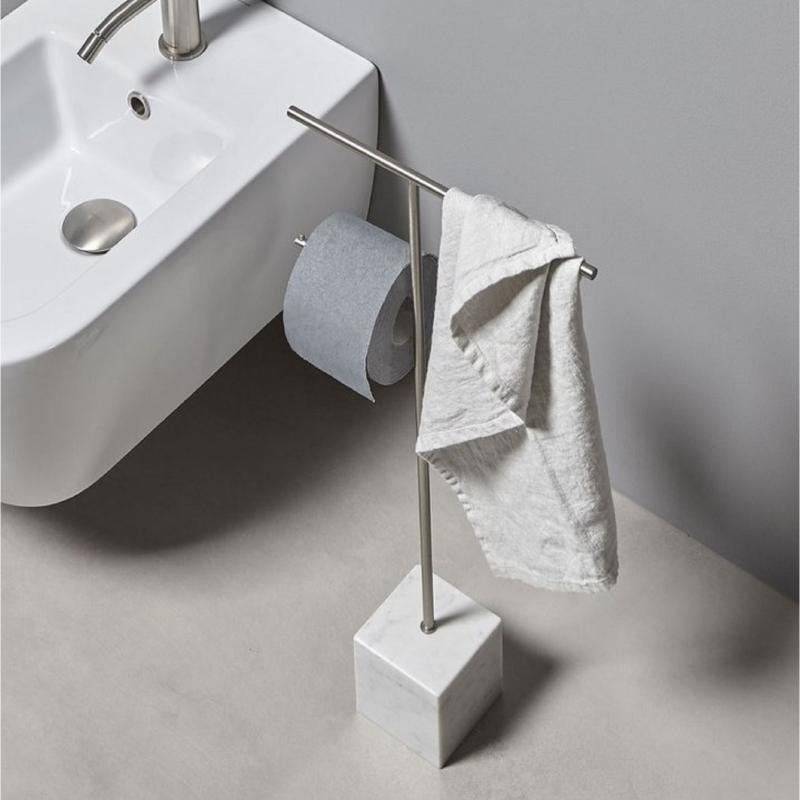 Antonio Lupi BIVIO2 držiak uteráka+ toaletného papiera Satinovaná oceľ alebo Lesklý Chrom