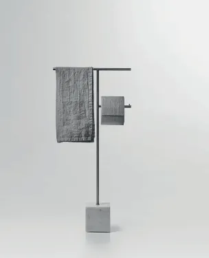 António Lupi BIVIO2 držiak uteráka+ toaletného papiera Satinovaná oceľ alebo Lesklý Chrom