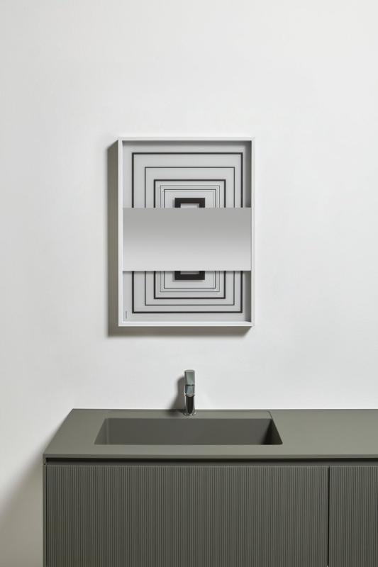 Antonio Lupi COLLAGE WHITE, zrkadlo s potlačou s troma vrstvami, 75X54 cm, WHITE308