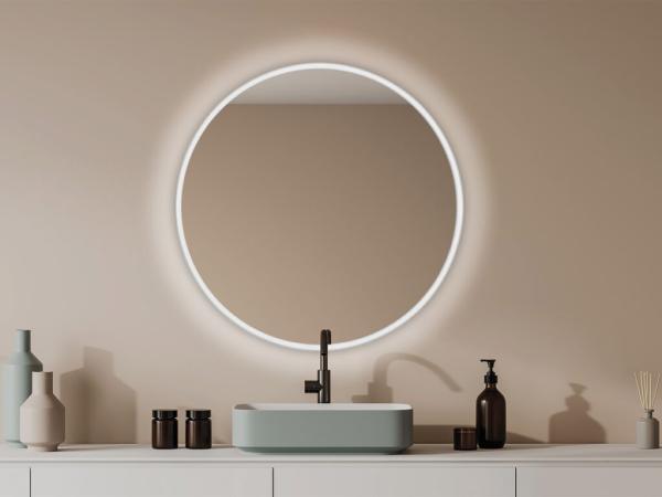 Lotosan ERIA ROUND, okrúhle zrkadlo s LED osvetlením, biele