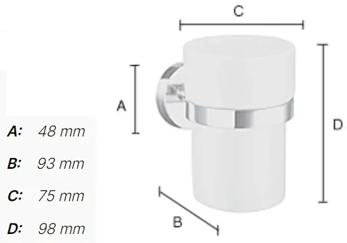 Smedbo HOME pohár s držiakom porcelán chróm HK343P
