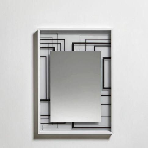 Antonio Lupi COLLAGE WHITE, zrkadlo s potlačou s troma vrstvami, 75X54 cm, WHITE307
