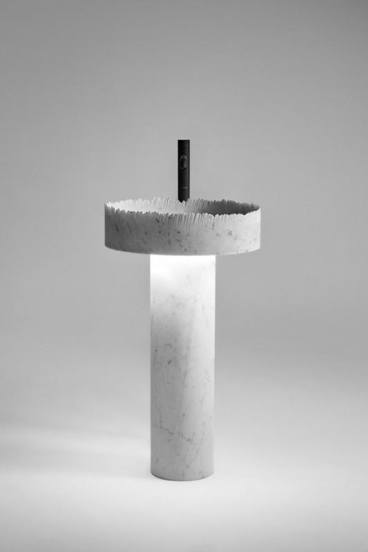 Antonio Lupi FLOW, voľne stojate kamenné umývadlo, Bianco Carrara, 85Xø47 cm