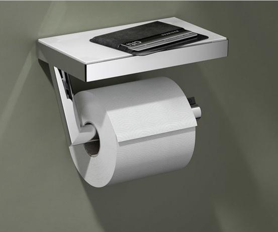 Keuco REVA držiak na toaletný papier, s poličkou, otvorená forma pre role do šírky 120mm