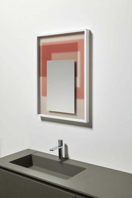 Antonio Lupi COLLAGE WHITE, zrkadlo s potlačou s troma vrstvami, 75X54 cm, WHITE302